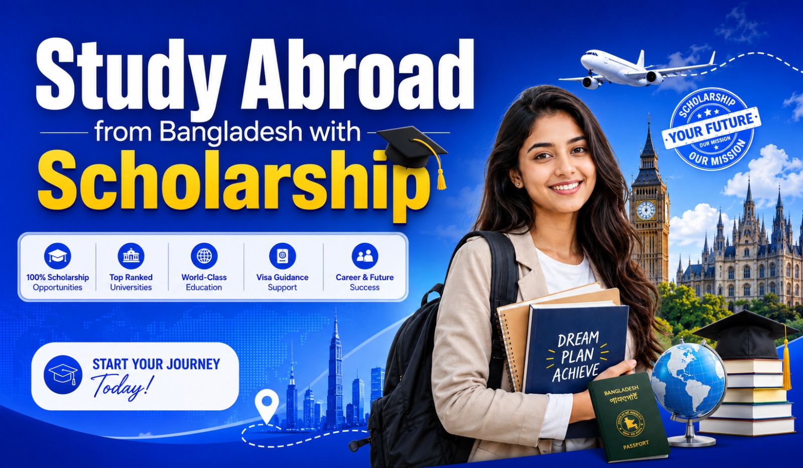 Thumbnail for Study Abroad from Bangladesh with Scholarship: An Ultimate Guide for Students